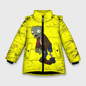 Зимняя куртка для девочек 3D с принтом Plants vs Zombies в Екатеринбурге, ткань верха — 100% полиэстер; подклад — 100% полиэстер, утеплитель — 100% полиэстер. | длина ниже бедра, удлиненная спинка, воротник стойка и отстегивающийся капюшон. Есть боковые карманы с листочкой на кнопках, утяжки по низу изделия и внутренний карман на молнии. 

Предусмотрены светоотражающий принт на спинке, радужный светоотражающий элемент на пуллере молнии и на резинке для утяжки. | plants vs. zombies | зомби | игра | компьютерная игра | против | растения | растения против зомби