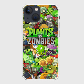 Чехол для iPhone 13 mini с принтом PLANTS VS ZOMBIES в Екатеринбурге,  |  | battle | plants | plants vs zombies | pvsz | vs | zombies | растения против зомби