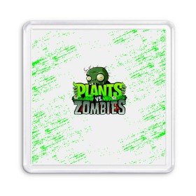 Магнит 55*55 с принтом Plants vs. Zombies в Екатеринбурге, Пластик | Размер: 65*65 мм; Размер печати: 55*55 мм | plants vs. zombies | зомби | игра | компьютерная игра | против | растения | растения против зомби