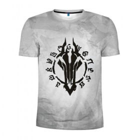 Мужская футболка 3D спортивная с принтом Darksiders в Екатеринбурге, 100% полиэстер с улучшенными характеристиками | приталенный силуэт, круглая горловина, широкие плечи, сужается к линии бедра | ад | ангелы | апокалипсис | демоны | дьяволы | знаки | лого | логотип | орда | раздор