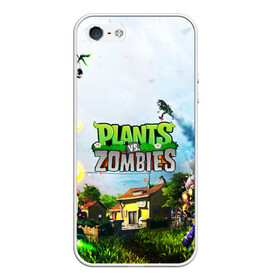 Чехол для iPhone 5/5S матовый с принтом PLANTS VS ZOMBIES в Екатеринбурге, Силикон | Область печати: задняя сторона чехла, без боковых панелей | garden warfare | plants | plants vs. zombies | plants vs. zombies: garden warfare | popcap | zombies | кактус | картошка | подсолнух | растения против зомби | сад