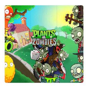 Магнитный плакат 3Х3 с принтом PLANTS VS. ZOMBIES в Екатеринбурге, Полимерный материал с магнитным слоем | 9 деталей размером 9*9 см | garden warfare | plants | plants vs. zombies | plants vs. zombies: garden warfare | popcap | zombies | кактус | картошка | подсолнух | растения против зомби | сад