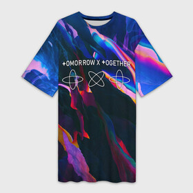 Платье-футболка 3D с принтом TOMORROW X TOGETHER в Екатеринбурге,  |  | k pop | kpop | together | tomorrow | tomorrow x together | txt | к поп | кей | кейпоп | кпоп | поп
