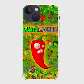 Чехол для iPhone 13 mini с принтом Plants vs Zombies в Екатеринбурге,  |  | plant | zombies | зомби | растения | растения против зомби