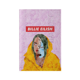 Обложка для паспорта матовая кожа с принтом BILLIE EILISH в Екатеринбурге, натуральная матовая кожа | размер 19,3 х 13,7 см; прозрачные пластиковые крепления | bad guy | billie | eilish | ocean eyes | айлиш | билли | девушка | певица | эйлиш