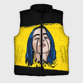 Мужской жилет утепленный 3D с принтом BILLIE EILISH в Екатеринбурге,  |  | bad guy | billie | eilish | ocean eyes | айлиш | билли | девушка | певица | эйлиш