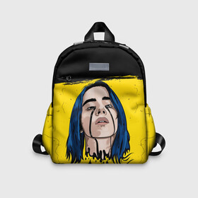 Детский рюкзак 3D с принтом BILLIE EILISH в Екатеринбурге, 100% полиэстер | лямки с регулируемой длиной, сверху петелька, чтобы рюкзак можно было повесить на вешалку. Основное отделение закрывается на молнию, как и внешний карман. Внутри дополнительный карман. По бокам два дополнительных кармашка | Тематика изображения на принте: bad guy | billie | eilish | ocean eyes | айлиш | билли | девушка | певица | эйлиш