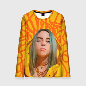 Мужской лонгслив 3D с принтом BILLIE EILISH в Екатеринбурге, 100% полиэстер | длинные рукава, круглый вырез горловины, полуприлегающий силуэт | bad guy | billie | eilish | ocean eyes | айлиш | билли | девушка | певица | эйлиш