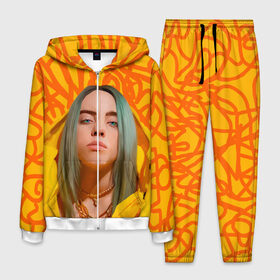 Мужской костюм 3D с принтом BILLIE EILISH в Екатеринбурге, 100% полиэстер | Манжеты и пояс оформлены тканевой резинкой, двухслойный капюшон со шнурком для регулировки, карманы спереди | bad guy | billie | eilish | ocean eyes | айлиш | билли | девушка | певица | эйлиш