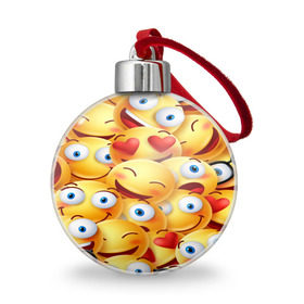 Ёлочный шар с принтом emoji в Екатеринбурге, Пластик | Диаметр: 77 мм | Тематика изображения на принте: emoji | настроение | позитив | смайлики | смайлы | стикеры | текстура смайл | улыбки | фон смайл | эмодзи
