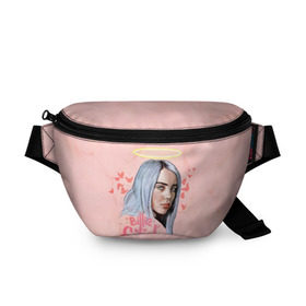 Поясная сумка 3D с принтом BILLIE EILISH в Екатеринбурге, 100% полиэстер | плотная ткань, ремень с регулируемой длиной, внутри несколько карманов для мелочей, основное отделение и карман с обратной стороны сумки застегиваются на молнию | bad guy | billie | eilish | ocean eyes | айлиш | билли | девушка | певица | эйлиш