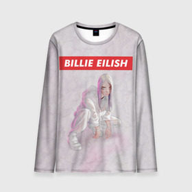 Мужской лонгслив 3D с принтом BILLIE EILISH в Екатеринбурге, 100% полиэстер | длинные рукава, круглый вырез горловины, полуприлегающий силуэт | bad guy | billie | eilish | ocean eyes | айлиш | билли | девушка | певица | эйлиш