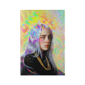 Обложка для паспорта матовая кожа с принтом BILLIE EILISH в Екатеринбурге, натуральная матовая кожа | размер 19,3 х 13,7 см; прозрачные пластиковые крепления | bad guy | billie | eilish | ocean eyes | айлиш | билли | девушка | певица | эйлиш