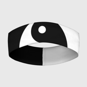 Повязка на голову 3D с принтом Инь   янь (1) в Екатеринбурге,  |  | black | signs | white. | ying   yang | белый | знаки | инь   янь | чёрный