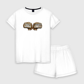 Женская пижама с шортиками хлопок с принтом DOG FART в Екатеринбурге, 100% хлопок | футболка прямого кроя, шорты свободные с широкой мягкой резинкой | brazzers | dog fart | merch | private | бразерс | мерч