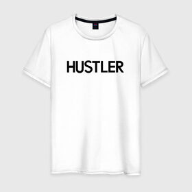 Мужская футболка хлопок с принтом HUSTLER в Екатеринбурге, 100% хлопок | прямой крой, круглый вырез горловины, длина до линии бедер, слегка спущенное плечо. | brazzers | hustler | merch | private | бразерс | мерч | хаслер | хастлер