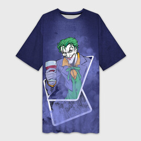 Платье-футболка 3D с принтом Joker from cards в Екатеринбурге,  |  | batman | dc | dc джокер | detective comics | harley | joker | shtatjoker | the joker | бетмен | джокер | злодей | харли