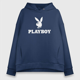 Женское худи Oversize хлопок с принтом PLAYBOY в Екатеринбурге, френч-терри — 70% хлопок, 30% полиэстер. Мягкий теплый начес внутри —100% хлопок | боковые карманы, эластичные манжеты и нижняя кромка, капюшон на магнитной кнопке | brazzers | cекс | merch | new sensations | playboy | private | tushy | бразерс | мерч | плейбой