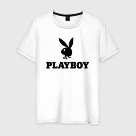 Мужская футболка хлопок с принтом Playboy в Екатеринбурге, 100% хлопок | прямой крой, круглый вырез горловины, длина до линии бедер, слегка спущенное плечо. | brazzers | cекс | merch | new sensations | playboy | private | tushy | бразерс | мерч | плейбой