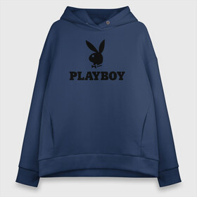 Женское худи Oversize хлопок с принтом Playboy в Екатеринбурге, френч-терри — 70% хлопок, 30% полиэстер. Мягкий теплый начес внутри —100% хлопок | боковые карманы, эластичные манжеты и нижняя кромка, капюшон на магнитной кнопке | brazzers | cекс | merch | new sensations | playboy | private | tushy | бразерс | мерч | плейбой