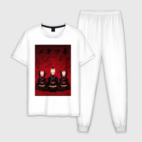 Мужская пижама хлопок с принтом Babymetal art в Екатеринбурге, 100% хлопок | брюки и футболка прямого кроя, без карманов, на брюках мягкая резинка на поясе и по низу штанин
 | heavy | japan | kawaii | metal | music | rock | кавай | метал | музыка | рок | хэви | япония