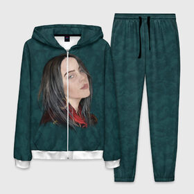 Мужской костюм 3D с принтом BILLIE EILISH в Екатеринбурге, 100% полиэстер | Манжеты и пояс оформлены тканевой резинкой, двухслойный капюшон со шнурком для регулировки, карманы спереди | bad guy | billie | eilish | ocean eyes | айлиш | билли | девушка | певица | эйлиш