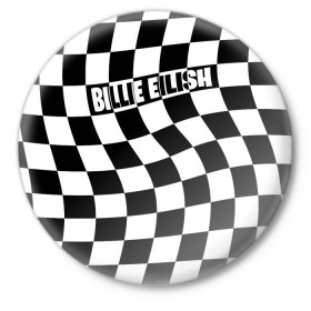 Значок с принтом BILLIE EILISH в Екатеринбурге,  металл | круглая форма, металлическая застежка в виде булавки | bad guy | billie | eilish | ocean eyes | айлиш | билли | девушка | клетка | певица | эйлиш