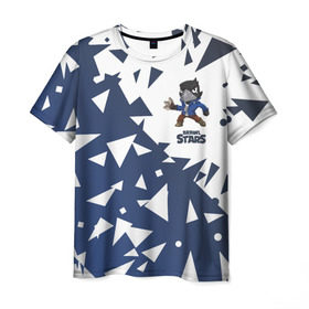 Мужская футболка 3D с принтом Brawl Stars в Екатеринбурге, 100% полиэфир | прямой крой, круглый вырез горловины, длина до линии бедер | brawl | crow | game | leon | spike | stars | ворон | игра | леон | спайк