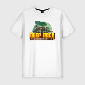 Мужская футболка премиум с принтом Deep Rock Galactic в Екатеринбурге, 92% хлопок, 8% лайкра | приталенный силуэт, круглый вырез ворота, длина до линии бедра, короткий рукав | deep rock galactic dwarf гном