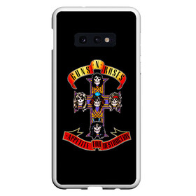 Чехол для Samsung S10E с принтом Guns n roses + Спина в Екатеринбурге, Силикон | Область печати: задняя сторона чехла, без боковых панелей | Тематика изображения на принте: axl rose | geffen records | gnr | guns | rock | roses | slash | гансы | пистолеты | розы | рок | слеш | эксл роуз