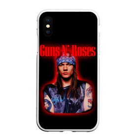 Чехол для iPhone XS Max матовый с принтом Guns n roses + Спина в Екатеринбурге, Силикон | Область печати: задняя сторона чехла, без боковых панелей | axl rose | geffen records | gnr | guns | rock | roses | slash | гансы | пистолеты | розы | рок | слеш | эксл роуз