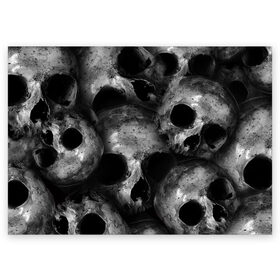 Поздравительная открытка с принтом Черепа в Екатеринбурге, 100% бумага | плотность бумаги 280 г/м2, матовая, на обратной стороне линовка и место для марки
 | Тематика изображения на принте: skull | гот | готика | кости | костлявые | костлявый | неживое | неживой | неживые | нежить | скелет | скелетон | скелетоны | скелеты | череп | черепа | черепки | черепком | черепок | черепом | черепы