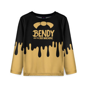 Детский лонгслив 3D с принтом Bendy And The Ink Machine в Екатеринбурге, 100% полиэстер | длинные рукава, круглый вырез горловины, полуприлегающий силуэт
 | bendy | bendy and the ink machine | бенди | бени | бенни | детская | детям | игра | капли | компьютерная игра | краска | машина | подтеки | розовая | ужастик