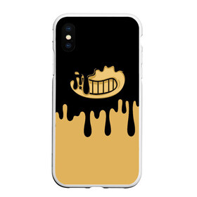 Чехол для iPhone XS Max матовый с принтом Bendy And The Ink Machine в Екатеринбурге, Силикон | Область печати: задняя сторона чехла, без боковых панелей | bendy | bendy and the ink machine | бенди | бени | бенни | детская | детям | игра | капли | компьютерная игра | краска | машина | подтеки | розовая | ужастик