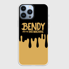 Чехол для iPhone 13 Pro Max с принтом Bendy And The Ink Machine в Екатеринбурге,  |  | Тематика изображения на принте: bendy | bendy and the ink machine | бенди | бени | бенни | детская | детям | игра | капли | компьютерная игра | краска | машина | подтеки | розовая | ужастик
