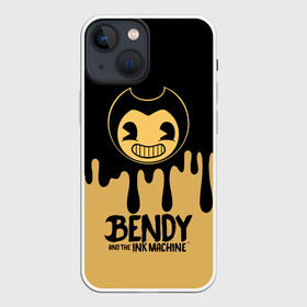 Чехол для iPhone 13 mini с принтом Bendy And The Ink Machine в Екатеринбурге,  |  | bendy | bendy and the ink machine | бенди | бени | бенни | детская | детям | игра | капли | компьютерная игра | краска | машина | подтеки | розовая | ужастик