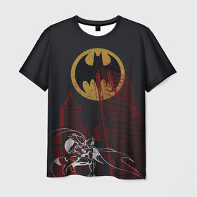 Мужская футболка 3D с принтом Batman в Екатеринбурге, 100% полиэфир | прямой крой, круглый вырез горловины, длина до линии бедер | bat man | batman | batman comics | caped crusader | dark knight | shtatbat | бетмен | брюс уэйн | бэт мен | бэтмен | тёмный рыцарь