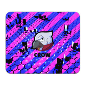 Коврик для мышки прямоугольный с принтом Brawl Stars CROW в Екатеринбурге, натуральный каучук | размер 230 х 185 мм; запечатка лицевой стороны | android | brawl stars | crow | games | leon | mobile game | stars | ворон | игры | леон | мобильные игры