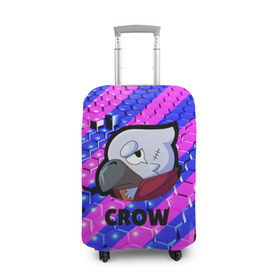 Чехол для чемодана 3D с принтом Brawl Stars CROW в Екатеринбурге, 86% полиэфир, 14% спандекс | двустороннее нанесение принта, прорези для ручек и колес | android | brawl stars | crow | games | leon | mobile game | stars | ворон | игры | леон | мобильные игры