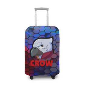 Чехол для чемодана 3D с принтом Brawl Stars CROW в Екатеринбурге, 86% полиэфир, 14% спандекс | двустороннее нанесение принта, прорези для ручек и колес | android | brawl stars | crow | games | leon | mobile game | stars | ворон | игры | леон | мобильные игры