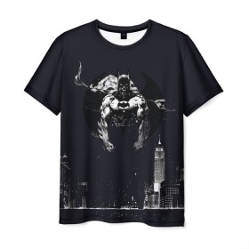 Мужская футболка 3D с принтом Batman в Екатеринбурге, 100% полиэфир | прямой крой, круглый вырез горловины, длина до линии бедер | bat man | batman | batman comics | caped crusader | comics | dark knight | shtatbat | бетмен | брюс уэйн | бэт мен | бэтмен | тёмный рыцарь