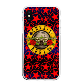 Чехол для iPhone XS Max матовый с принтом Guns n roses в Екатеринбурге, Силикон | Область печати: задняя сторона чехла, без боковых панелей | axl rose | geffen records | gnr | guns | rock | roses | slash | гансы | пистолеты | розы | рок | слеш | эксл роуз