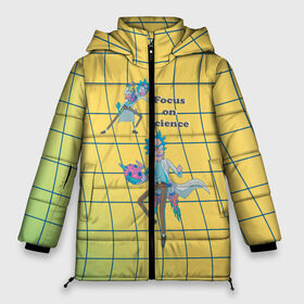 Женская зимняя куртка 3D с принтом Рик и Морти Focus on science в Екатеринбурге, верх — 100% полиэстер; подкладка — 100% полиэстер; утеплитель — 100% полиэстер | длина ниже бедра, силуэт Оверсайз. Есть воротник-стойка, отстегивающийся капюшон и ветрозащитная планка. 

Боковые карманы с листочкой на кнопках и внутренний карман на молнии | dsgnzaets | rick and morty | rick sanchez | vdzajul | миссикс | морти | плюмбус | рик | рик и морти