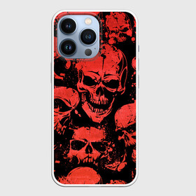 Чехол для iPhone 13 Pro с принтом Skulls pattern в Екатеринбурге,  |  | halloween | pattern | skull | кости | скелет | хеллоуин | хелуин | хэллоуин | черепа