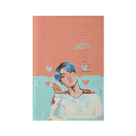 Обложка для паспорта матовая кожа с принтом Ateez в Екатеринбурге, натуральная матовая кожа | размер 19,3 х 13,7 см; прозрачные пластиковые крепления | ateez | k pop | корейская группа | музыка | парни
