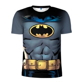 Мужская футболка 3D спортивная с принтом Batman костюм в Екатеринбурге, 100% полиэстер с улучшенными характеристиками | приталенный силуэт, круглая горловина, широкие плечи, сужается к линии бедра | Тематика изображения на принте: bat man | batman | batman comics | caped crusader | comics | dark knight | shtatbat | бетмен | брюс уэйн | бэт мен | бэтмен | тёмный рыцарь