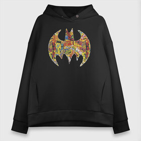 Женское худи Oversize хлопок с принтом BAT logo в Екатеринбурге, френч-терри — 70% хлопок, 30% полиэстер. Мягкий теплый начес внутри —100% хлопок | боковые карманы, эластичные манжеты и нижняя кромка, капюшон на магнитной кнопке | bat man | batman | batman comics | caped crusader | comics | dark knight | shtatbat | бетмен | брюс уэйн | бэт мен | бэтмен | тёмный рыцарь
