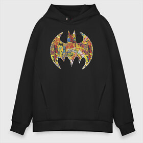 Мужское худи Oversize хлопок с принтом BAT logo в Екатеринбурге, френч-терри — 70% хлопок, 30% полиэстер. Мягкий теплый начес внутри —100% хлопок | боковые карманы, эластичные манжеты и нижняя кромка, капюшон на магнитной кнопке | bat man | batman | batman comics | caped crusader | comics | dark knight | shtatbat | бетмен | брюс уэйн | бэт мен | бэтмен | тёмный рыцарь