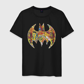 Мужская футболка хлопок с принтом BAT logo в Екатеринбурге, 100% хлопок | прямой крой, круглый вырез горловины, длина до линии бедер, слегка спущенное плечо. | bat man | batman | batman comics | caped crusader | comics | dark knight | shtatbat | бетмен | брюс уэйн | бэт мен | бэтмен | тёмный рыцарь