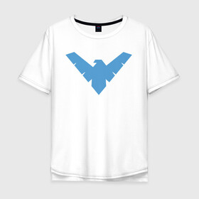 Мужская футболка хлопок Oversize с принтом Nightwing в Екатеринбурге, 100% хлопок | свободный крой, круглый ворот, “спинка” длиннее передней части | batman | nightwing | shtatbat | бетмен | бэтмен | найтвинг